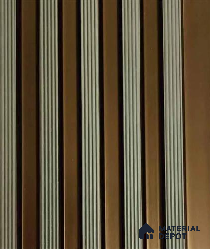 PN 07553 Wood Look Louver 9.5 ft x 0.4 ft Texture Finish  - 10 mm | Suitable for Feature Wall, TV Unit & Living Room