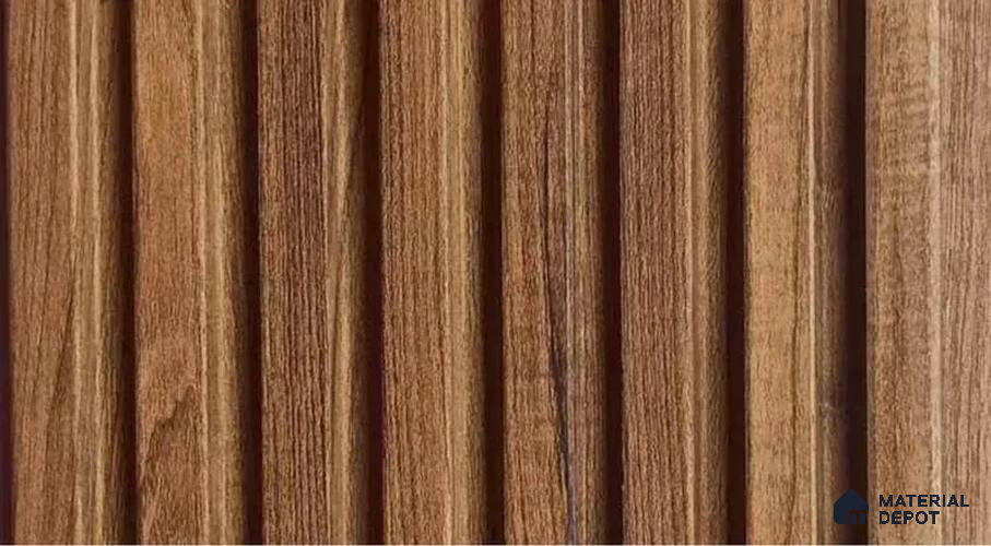 PN 07554 Wood Look Louver 9.5 ft x 0.4 ft Texture Finish  - 10 mm | Suitable for Feature Wall, TV Unit & Living Room