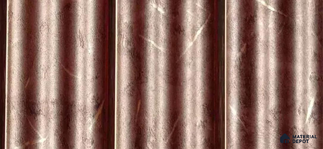 PN 07569 Marble Look Louver 9 ft x 0.5 ft Texture Finish  - 10 mm | Suitable for Feature Wall, TV Unit & Living Room