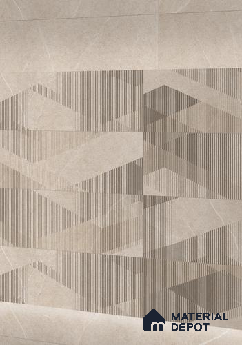 TL 01221 B Fusion Crema Decor 1200x300 mm GVT Carving Matte Finish Abstract Look Tile - 9 mm