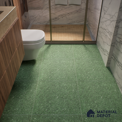 Double Charge Floor & Wall Tile TL 00436 Dualcore Emerald Green 2 ft x 2 ft Vitrified Glossy Finish - 9 mm | Suitable for Bedroom, Living Room, Office & Bathroom Wall