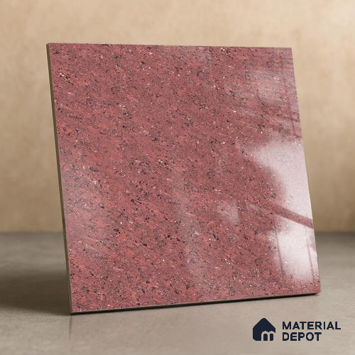 Double Charge Floor & Wall Tile TL 00437 Dualcore Rosso Red 2 ft x 2 ft Vitrified Glossy Finish - 9 mm | Suitable for Bedroom,Living Room,Office & Bathroom Wall | Image 03