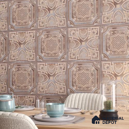 Moroccan Wall Tile TL 04930 Imperial Grace Decor Amber Dunes 1 ft x 1 ft Ceramic Matte Finish - 9 mm | Suitable for Bathroom, Kitchen, Dining Area | Please Expect a Slight Variation of Pattern