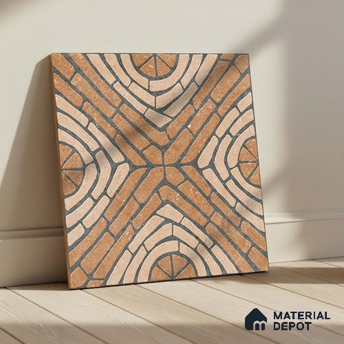 Stone Floor Tile TL 05297 Strada Ancient Aurolio 20 inch x 20 inch Vitrified Matte Finish - 12 mm | Suitable for Parking, Balcony, Courtyard, Patio, Terrace | Pattern Alignment May Vary | 2-3 mm Spacer is Mandatory