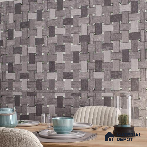 Patterned Floor & Wall Tile TL 06144 B Grafton Smoke 4 ft x 2 ft Vitrified Glue Matte Finish - 9 mm | Suitable For Living Room, Bedroom, Kitchen