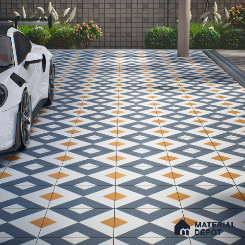 Budget Friendly Moroccan Look Value for Money Parking Spectra Floor Tile 16 x 16 inch | TL 06246 | Vitrified Matte Finish Tile - 12 mm | Suitable For Parking, Outdoor, Balcony & Terrace | Pattern Alignment May Vary | 2-3 mm Spacer is Mandatory