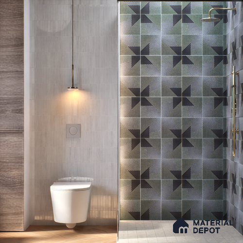 Patterned Wall & Floor Tile TL 05902 Origami 297 mm x 297 mm Vitrified - 9 mm | Suitable For Wet Area, Living Room, Bedroom, Kitchen