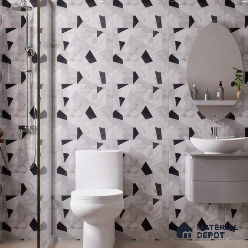 Moroccan Look Floor & Wall Tile TL 06150 Orion 2 ft x 2 ft Sinker Finish Vitrified Tile - 9 mm  | Suitable For Living Room, Dining, Bathroom & Kitchen | Please Expect a Slight Variation of Pattern
