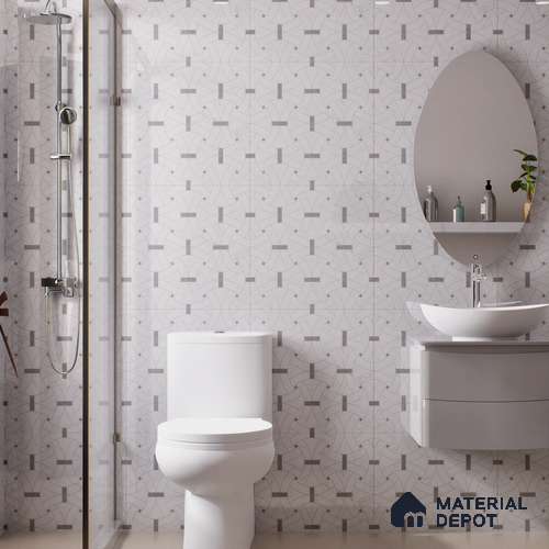 Moroccan Look Floor & Wall Tile TL 06151 Polaris 2 ft x 2 ft Sinker Finish Vitrified Tile - 9 mm | Suitable For Living Room, Dining, Bathroom & Kitchen | Please Expect a Slight Variation of Pattern