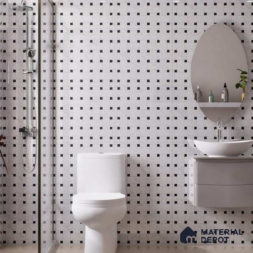 Moroccan Look Floor & Wall Tile TL 06153 Vergo 2 ft x 2 ft Sinker Finish Vitrified Tile - 9 mm  | Suitable For Living Room, Dining, Bathroom & Kitchen | Please Expect a Slight Variation of Pattern