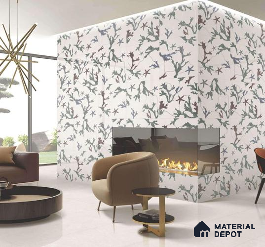 Moroccan Look Floor & Wall Tile TL 06155 Alpha 2 ft x 2 ft Sinker Finish Vitrified Tile - 9 mm | Suitable For Living Room, Dining, Bathroom & Kitchen | Please Expect a Slight Variation of Pattern & Random Designs