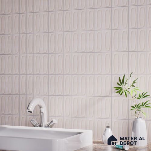 Faux Subway Wall Tile TL 05752 C Tones Coral Rose 1 ft x 1 ft Ceramic Matte Finish - 9 mm | Suitable for Living Room, Bedroom, Kitchen, Bathroom | Please Expect a Slight Variation of Pattern