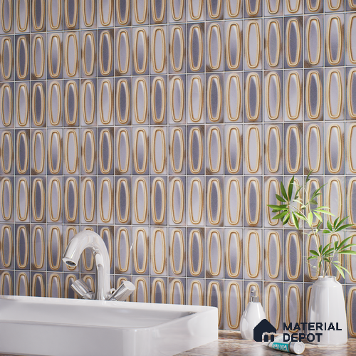 Faux Subway Wall Tile TL 05752 D Tones Coral Gray 1 ft x 1 ft Ceramic Glossy Finish - 9 mm | Suitable for Living Room, Bedroom, Kitchen, Bathroom | Please Expect a Slight Variation of Pattern