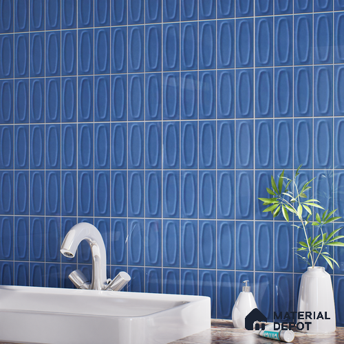 Faux Subway Wall Tile TL 05752 E Tones Coral Aque 1 ft x 1 ft Ceramic Glossy Finish - 9 mm | Suitable for Living Room, Bedroom, Kitchen, Bathroom | Please Expect a Slight Variation of Pattern