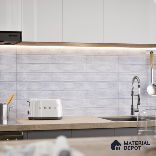 Patterned Wall Tile TL 05749 D Tones Irish Blue 1 ft x 1 ft Ceramic Glossy Finish - 9 mm | Suitable for Living Room, Bedroom, Kitchen, Bathroom | Please Expect a Slight Variation of Pattern