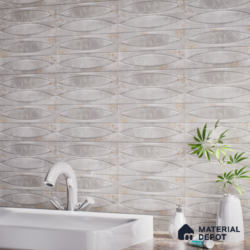 Patterned Wall Tile TL 05749 E Tones Irish Fog 1 ft x 1 ft Ceramic Glossy Finish - 9 mm | Suitable for Living Room, Bedroom, Kitchen, Bathroom | Please Expect a Slight Variation of Pattern