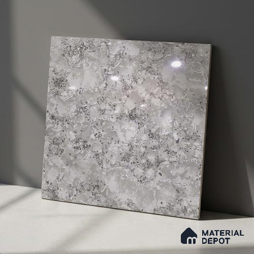 Marble Look Floor Tile TL 09390 | Glossy Finish 2 ft x 2 ft Vitrified Tile - 8 mm | Suitable For Kitchen, Bathroom, Bedroom & Office
