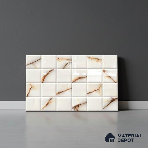 Highlighter Look Wall Tile TL 08849 B | Glossy Finish 18 x 12 inch Ceramic Tile - 7 mm | Suitable For Kitchen & Bathroom
