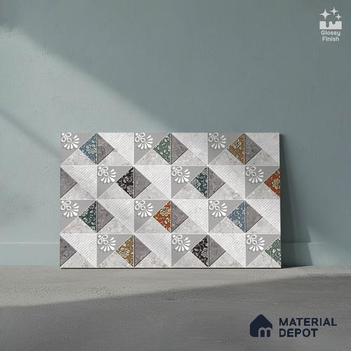 Highlighter Look Wall Tile TL 08848 B | Glossy Finish 18 x 12 inch Ceramic Tile - 7 mm | Suitable For Kitchen & Bathroom