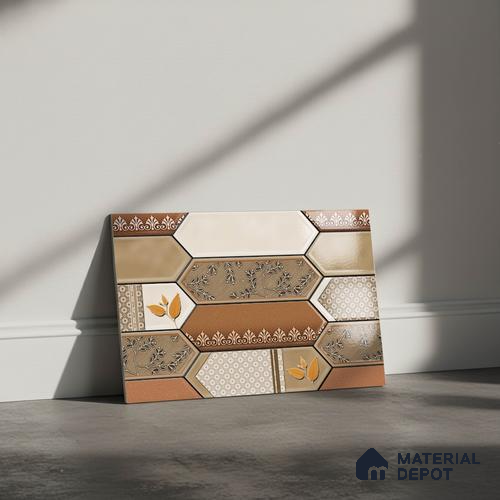 Faux Subway Look Wall Tile TL 08847 B | Glossy Finish 18 x 12 inch Ceramic Tile - 7 mm | Suitable For Kitchen & Bathroom