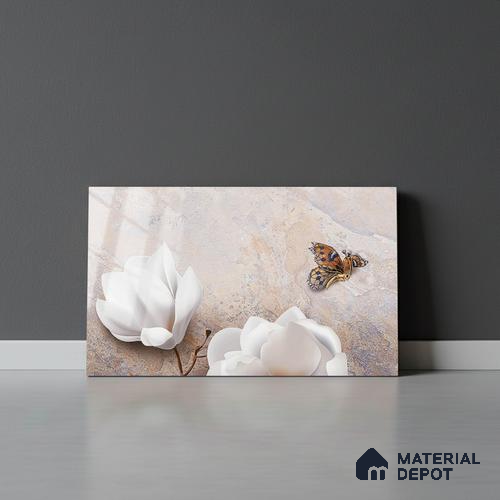 Floral Wall Tile TL 08859 B | Glossy Finish 18 x 12 inch Ceramic Tile - 7 mm | Suitable For Kitchen & Bathroom