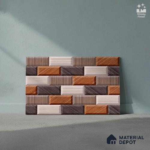 Faux Subway Look Wall Tile TL 08874 | Glossy Finish 18 x 12 inch Ceramic Tile - 7 mm | Suitable For Kitchen & Bathroom