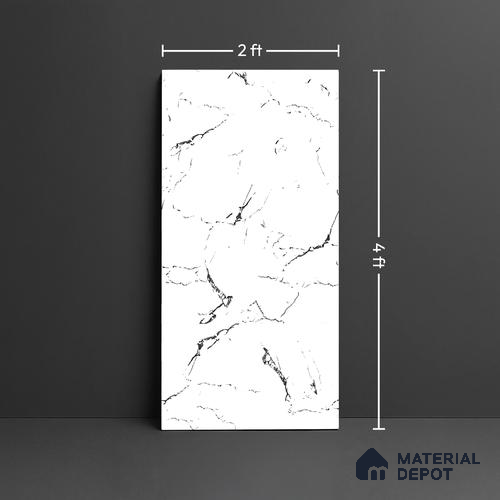 Marble Look Wall & Floor Tile TL 09036 | Glossy Finish 4 ft x 2 ft Vitrified Tile - 9 mm | Suitable For Kitchen, Bathroom, Bedroom & Office
