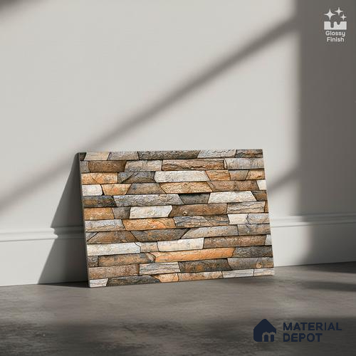 TL 05781 Graphite Brown 450x300 mm Glossy Finish Ceramic Wall Tile - 7 mm (Random Design)
