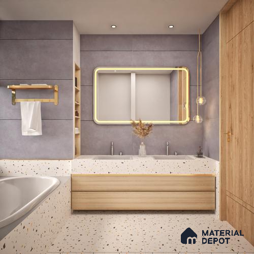 Cement Floor & Wall Tile TL 06402 B Nebula Grey 4 ft x 2 ft Matte Finish Vitrified Tile - 9 mm | Suitable for Living Room, Bedroom & Bathroom
