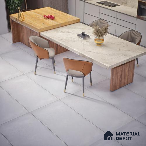 Cement Floor & Wall Tile TL 06402 H Nebula White 4 ft x 2 ft Matte Finish Vitrified Tile - 9 mm | Suitable for Living Room, Bedroom & Bathroom