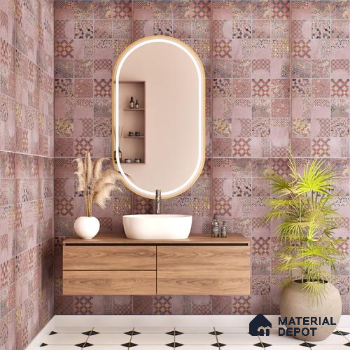 Moroccan Wall Tile TL 06402 K Nebula Purple Decor 4 ft x 2 ft Vitrified Matte Finish - 9 mm | Suitable for Living Room, Bedroom & Bathroom