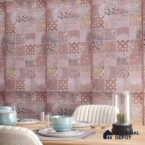 Moroccan Wall Tile TL 06402 K Nebula Purple Decor 4 ft x 2 ft Vitrified Matte Finish - 9 mm | Suitable for Living Room, Bedroom & Bathroom