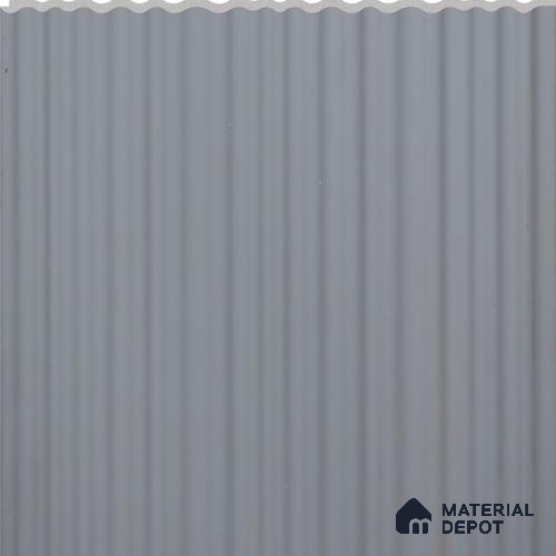 Grey Ribbed Plain Colour Louver PN 02733 D 8 ft x 12 inch Charcoal Panel - 7 mm | Suitable for Feature Wall, TV Unit & Living Room | Width is Subjected to 5% Variation