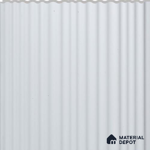White Ribbed Plain Colour Louver PN 02733 F 8 ft x 12 inch Charcoal Panel - 7 mm | Suitable for Feature Wall, TV Unit & Living Room | Width is Subjected to 5% Variation