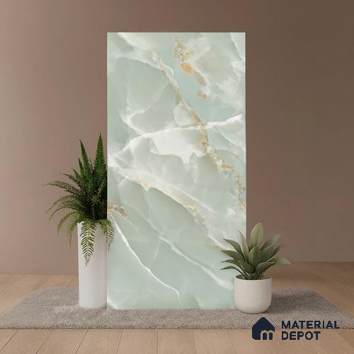 Marble Floor & Wall Tile TL 08535 | Grees Mint 4 ft x 2 ft Sugar Matte Finish Porcelain Tile - 9 mm | 3 Random Design | Suitable for Living Room, Bedroom, Bathroom & Kitchen