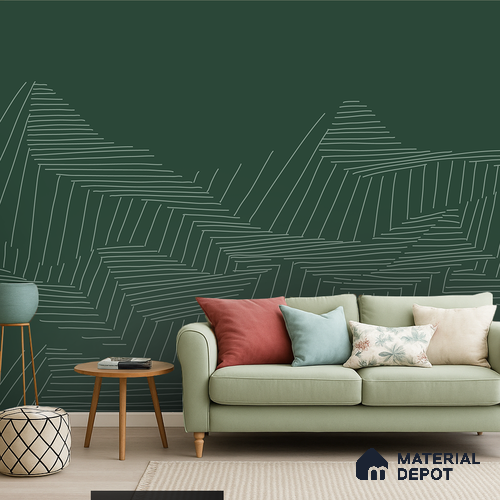 Verdant Topography Natural Art | WP 04156 B Non Woven Matte Finish Abstract Style Premium Customized size Wallpaper | 150 GSM WP01MTF Paper | (MOQ = 30 Sq. Ft.)
