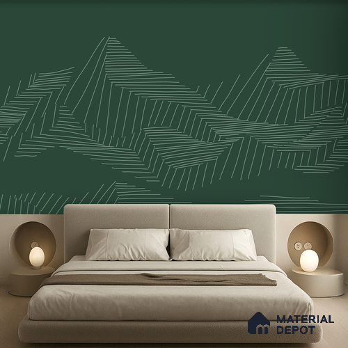 Verdant Topography Natural Art | WP 04156 B Non Woven Matte Finish Abstract Style Premium Customized size Wallpaper | 150 GSM WP01MTF Paper | (MOQ = 30 Sq. Ft.)