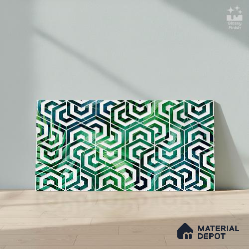 Highlighter Wall Tile TL 06510  SR BL 4027 Highlighter 1 24 inch x 12 inch Ceramic Glossy Finish - 8 mm | Suitable for Accent / Feature Walls, Bathroom, Kitchen Wall & Backsplashes