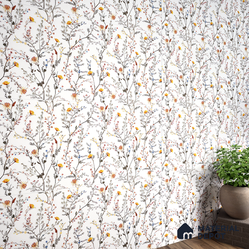 Floral Look Wall Tile TL 06517 C CR Multi Decor 04 4 ft x 2 ft Vitrified Matte Finish Tile - 9 mm | Suitable for Living Room, Bedroom, Bathroom, Dining