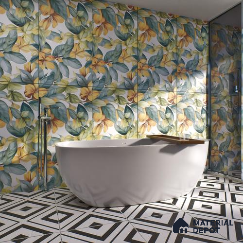 Tropical Look Wall Tile TL 06517 E CR Multi Decor 07 4 ft x 2 ft Vitrified Matte Finish Tile - 9 mm | Suitable for Living Room, Bedroom, Bathroom, Dining