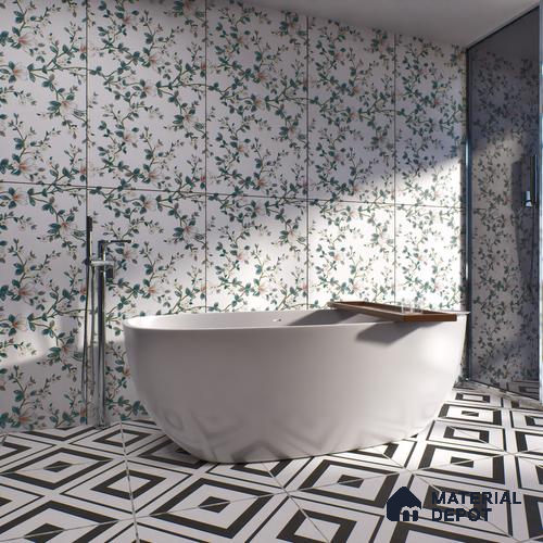 Floral Look Wall Tile TL 06517 G CR Multi Decor 09 4 ft x 2 ft Vitrified Matte Finish Tile - 9 mm | Suitable for Living Room, Bedroom, Bathroom, Dining