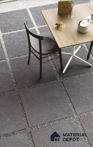 TL 02318 Grey 2 ft x 2 ft Random Face Rustic Matte Finish Vitrified Full Body Floor Tile - 15 mm