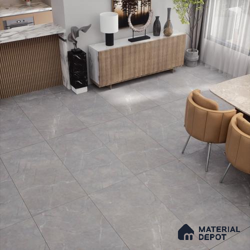 Marble Floor & Wall Tile TL 05620 Grey Armel 4 ft x 2 ft Matte Finish Vitrified Tile - 9 mm