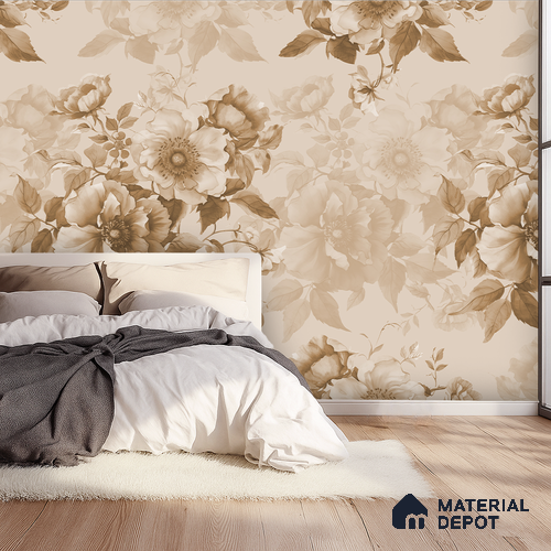 Heritage Bloom Bright Yellow Sunflower Field | WP 04131 B Non Woven Matte Finish Florals Style Premium Customized size Wallpaper | 150 GSM WP01MTF Paper | (MOQ = 30 Sq. Ft.) | Design change not possible