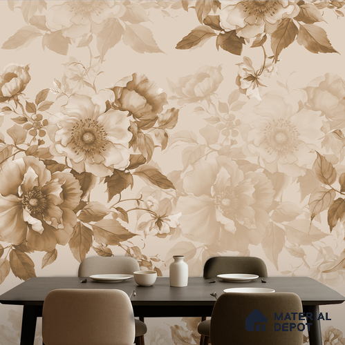 Heritage Bloom Bright Yellow Sunflower Field | WP 04131 Canvas Texture Finish Florals Style luxurious Customized size Wallpaper | 250 GSM WP01CNF Paper | (MOQ = 30 Sq. Ft.) | Design change not possible