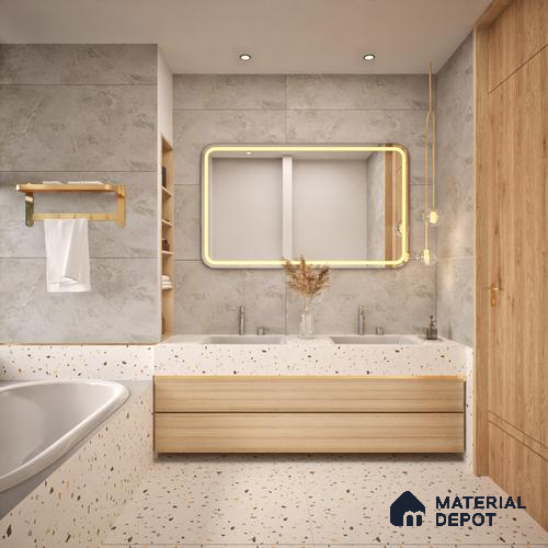 Cement Look Floor Tile TL 06635 B Alivar Bianco 4 ft x 2 ft Vitrified Matte Finish - 9 mm | (Random 5) | Suitable for Living Room, Bedroom, Bathroom, Kitchen, Office, Elevation & Dining