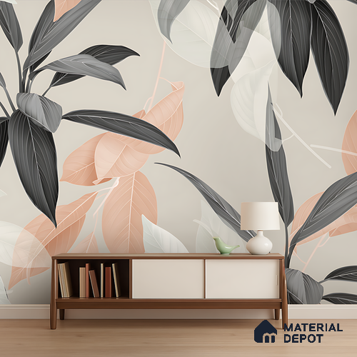Autumn Whisperflow Dreamy Pastel Bouquet | WP 04139 Canvas Texture Finish Tropical Style luxurious Customized size Wallpaper | 250 GSM WP01CNF Paper | (MOQ = 30 Sq. Ft.)
