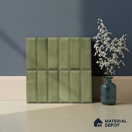 Faux Subway Wall Tile TL 06362 B Green Blend 1 ft x 1 ft Ceramic Matte Finish Tile - 9 mm | Suitable For Kitchen, Bathroom Walls and Backsplashes | Please Expect a Slight Variation of Pattern