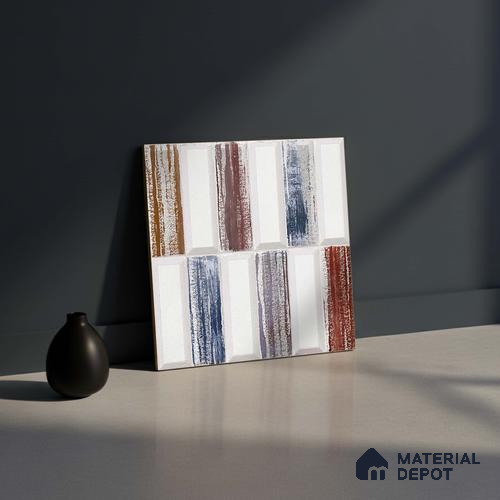 Faux Subway Wall Tile TL 06362 E Graceful White Decor 1 ft x 1 ft Ceramic Matte Finish Tile - 9 mm | Suitable For Kitchen, Bathroom Walls and Backsplashes | Please Expect a Slight Variation of Pattern