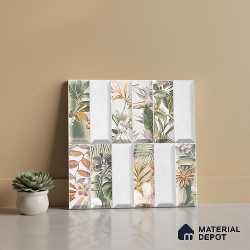 Faux Subway Wall Tile TL 06362 G Modern Aque Decor 1 ft x 1 ft Ceramic Matte Finish Tile - 9 mm | Suitable For Kitchen, Bathroom Walls and Backsplashes | Please Expect a Slight Variation of Pattern
